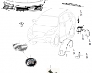 Подкрылки, Решетка радиатора Lifan X60